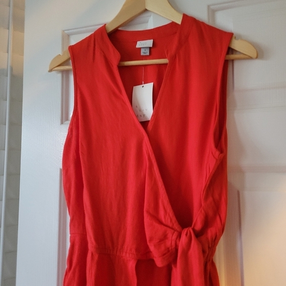 Target A New Day Linen Blend Romper Red NWT - Picture 6 of 7
